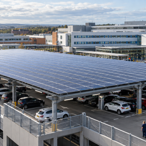 Princess Royal Hospital Solar Canopy to Save £70,000 a Year for Frontline NHS Care